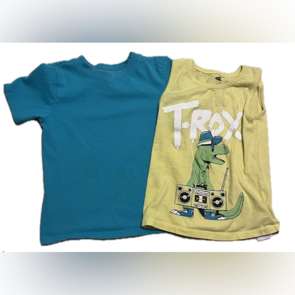 Kids T-Rex Graphic Tee and Blue T-Shirt Set
